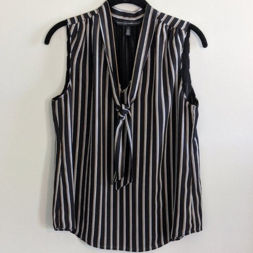White House Black Market Sleeveless Top Striped 6